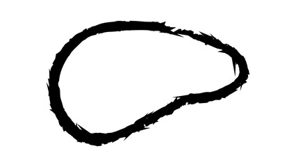 Photo of irregular blob brush stroke isolated on transparent background