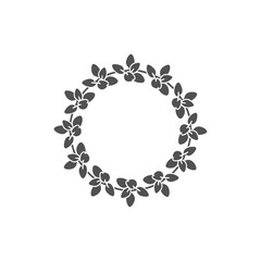 Obraz premium Minimal Flat Vector Icon of Thyme Leaf Cluster in Circular Wreath