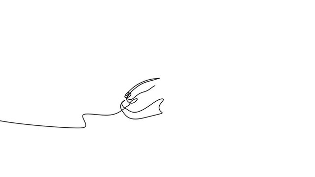 Hand Holding Computer Mouse Continuous Line Animation for Technology