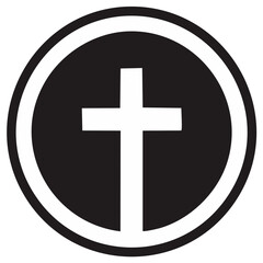 Obraz premium Symbolic cross graphic within circle for religious themes