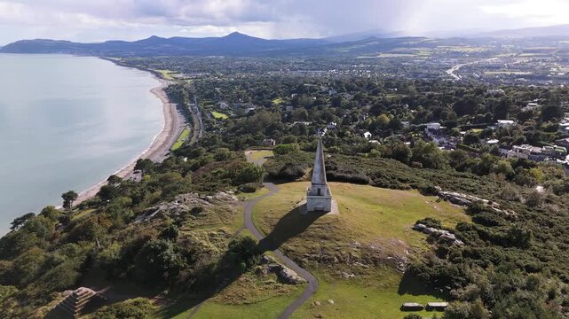 Aerial view of Killiney Hill in Dublin, Ireland