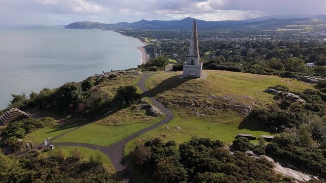 Aerial view of Killiney Hill in Dublin, Ireland