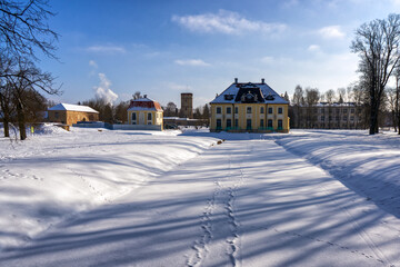 Ogrody pałacowe w Choroszczy zimą, Podlasie, Polska