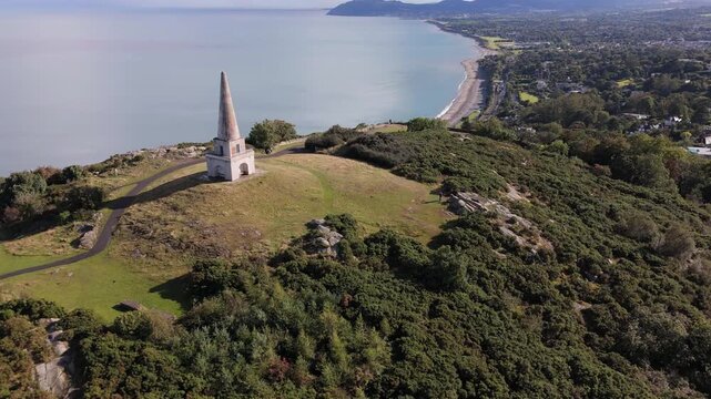 Aerial view of Killiney Hill in Dublin, Ireland