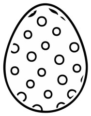 Outline Easter egg with polka dot pattern for coloring and festive decoration