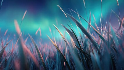 Fototapeta premium Grass Blades Against a Dreamy Backdrop