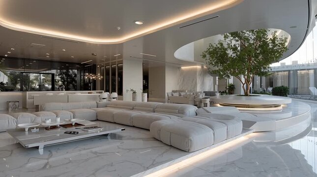 Luxury expressed through expansive space, silence, and natural light, minimalist architectural design, peaceful atmosphere, high-end tranquility, refined simplicity, quiet wealth.