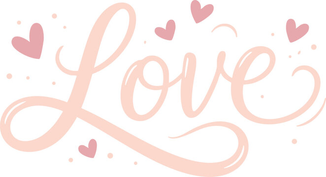 Love word elegant grey calligraphy typography design