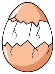 Cartoon Cracked Eggshell Isolated Illustration