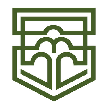 Layered Shield and Tree Icon for Corporate Sustainability.eps