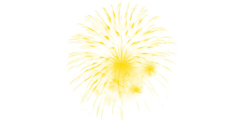 Obraz premium Vibrant golden yellow fireworks explode magnificently against dark night spectacular display for celebration holidays