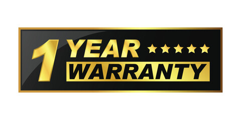 1 Year Warranty Label, Badge & Icon Vector Illustration.Show reliability and build trust with this 1 Year Warranty Label Vector Illustration.