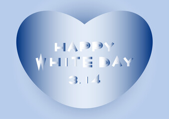 ハートとグラデーション文字のホワイトデーイラスト