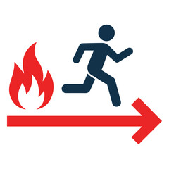 fire exit emergency running man icon