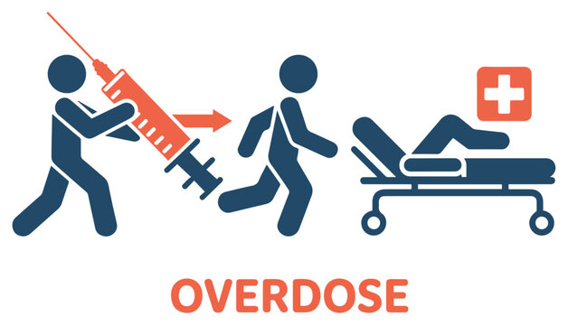 drug overdose emergency syringe icon