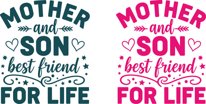 Mother and son best friends forever heartwarming mother's day graphics