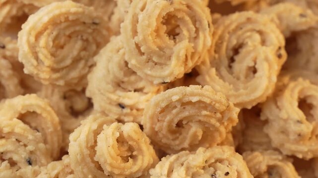 Murukku a south Indian snack on closeup shot.
