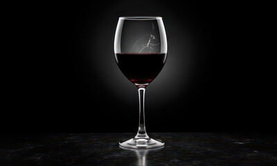 Fragile State: A Wine Glass with a Visible Crack