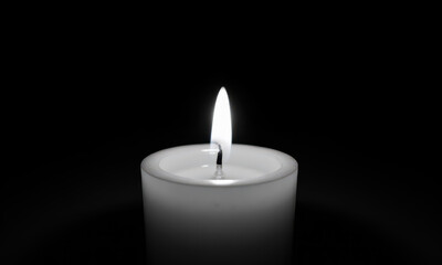 Illumination in the Dark: A Candle Flame Casting Shadows