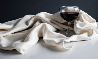Ruined Luxury: A Folded Silk Cloth Stained with Wine