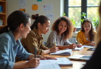 Obraz premium Immersive Language Program Abroad Connecting Cultures Through Shared Learning