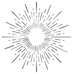 Fototapeta premium Sunburst Element: Radial Rays with Variations for Vintage Graphic Design Applications