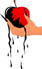 poisoned apple in a woman's hand
