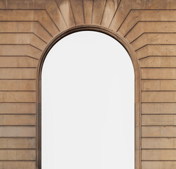 Fototapeta premium Elements of architectural decorations of buildings, columns and tops, gypsum stucco molding, wall texture and patterns. On the streets in Barcelona, public places.