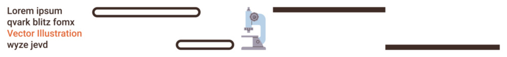 Obraz premium Science, education, research, innovation, biotechnology, healthcare. A microscope with text and design lines. Science and research concepts in a clean and modern style