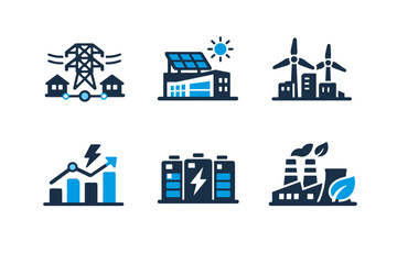 Obraz premium Building icon text generation battery panel vector simple wind image city labels