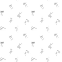 Obraz premium Outline bows scattered repeat. Simple ribbon bow shapes seamless pattern. Modern nursery style. Great for bedding, pajamas, tote bags, home textile, wallpaper