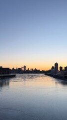 Fototapeta premium Manhattan skyline during cold winter morning