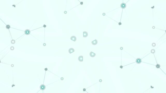 Molecular Structure Animation with Particles Moving.
