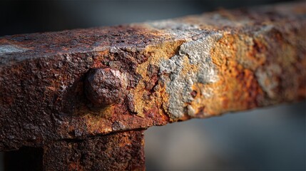 Fototapeta premium Close-up of Rusted Metal Surface with Detailed Texture and Weathered Iron