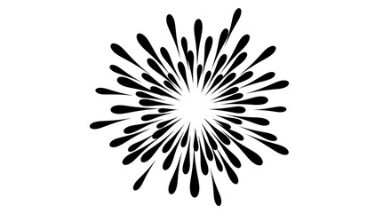 Obraz premium Explosion of abstract black shapes radiating from a central point in a symmetrical pattern