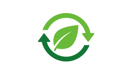 Obraz premium Green Leaf Recycling Symbol Eco Friendly Logo.