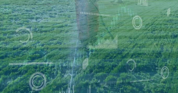This video is showing statistics and financial data processing over a transparent background