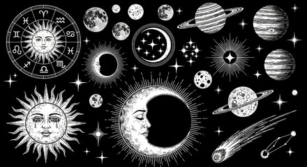 Celestial Bodies and Astronomical Events Illustrated in Space from a Cosmic Viewpoint © Steven