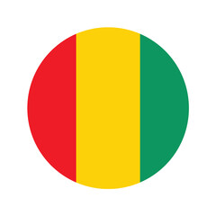 National flag of Guinea. Round Guinea flag. Vector illustration.  © Yas