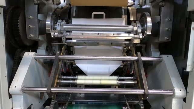 The production of paper bags is the mechanism that glues the bottom of white paper bags