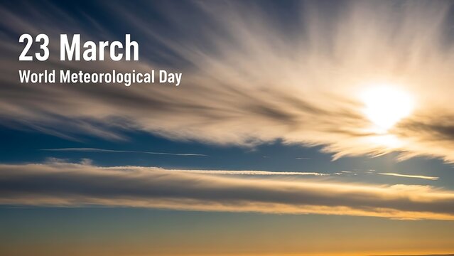 Celebrating world meteorological day on 23 march with beautiful clouds and sunrise in the sky