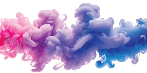 A rainbow colored cloud of paint on a white background. Generative AI. © SFahad