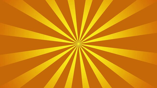 Starburst orange yellow moden retro futuristic rotating animated background	