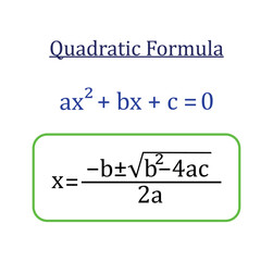 Fototapeta premium Quadratic formula in math diagram. Vector illustration.