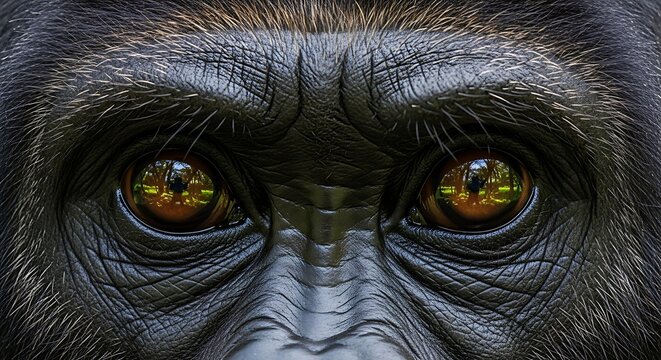 Close-up Portrait of a Gorillas Face.