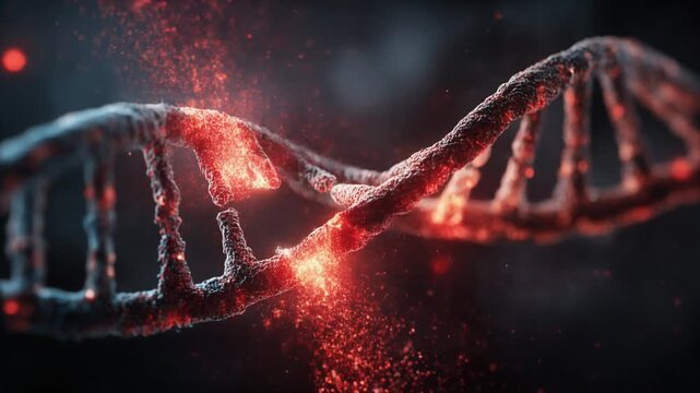 DNA strand damage mutation biology science genetic research medical health disease cell evolution microscopic structure life abstract