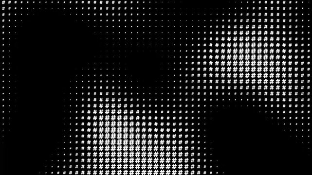 A halftone pattern with varying dot density creating a gradient effect on a black background.
