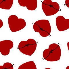 A seamless pattern of smiling hearts on a white background. Perfect for decorating fabric, wrapping paper, cards, and more, for Valentine's Day and just because.
