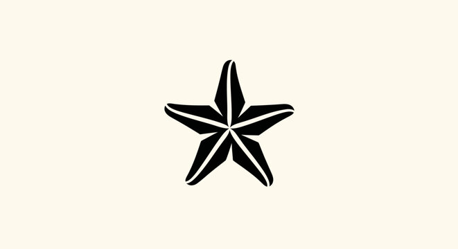 Black starfish silhouette against cream