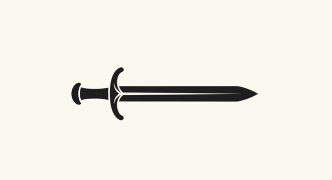 Black sword icon on white background